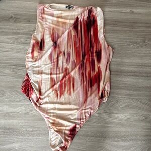 Plus Size *3x* Abstract Red and Pink Bodysuit